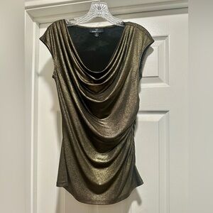 Ronni Nicole Gold Drape Top